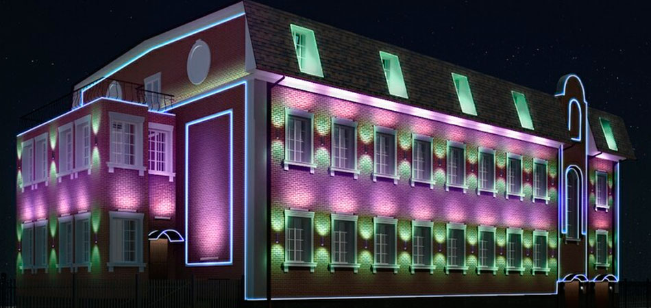 Подсветка фасадов зданий в Ташкенте на заказ